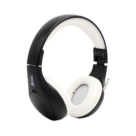 THINGS AUDIO Portable Personal FM Radio Headphones Pull-Out Antenna for Great Reception, Walking, Jogging, Relaxing, School, Talk Radio - Powered by 2AA Batteries (Not Included) (Black & White)