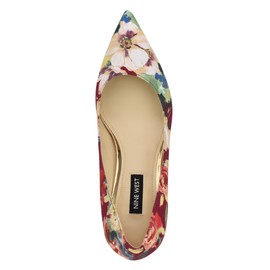 Nine West Women's Arlene Pump, Dark Red Fall Floral Multi 600, 7.5