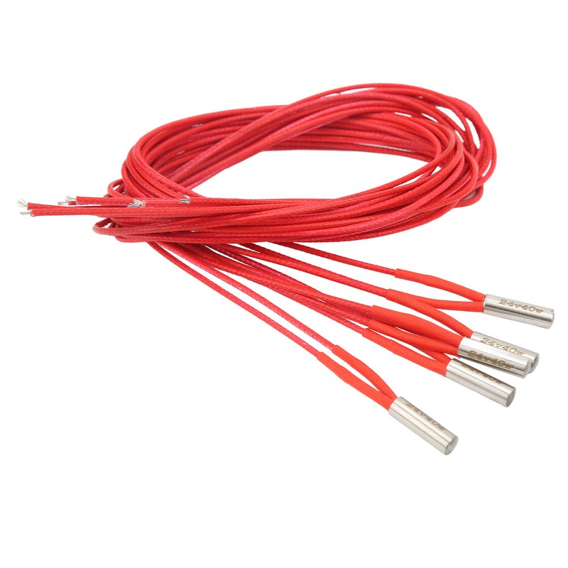 5Pcs Heater Cartridge DC 24V 40W Stainless Steel 6x20mm Accessory