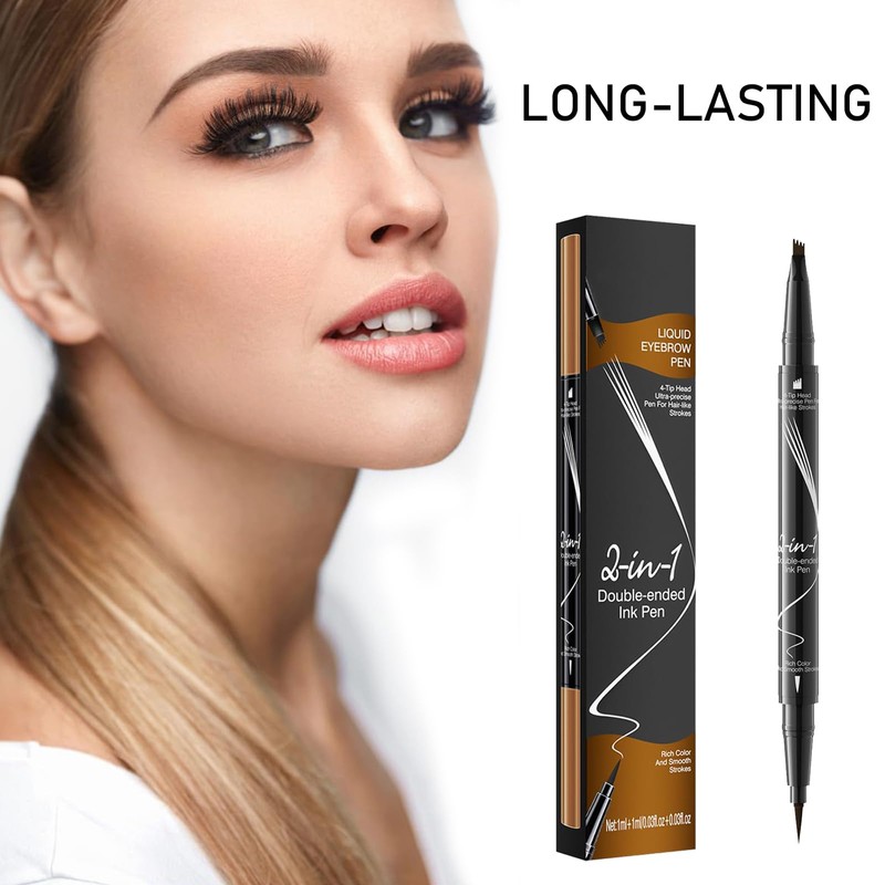 MisFun Eyebrow Pencil, 2-in-1 Dual-Ended Microblading Eyebrow Pencil, Smudge-proof Eyebrow