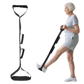 Aufstehhilfe Gehhilfe für Senioren 100cm, langer Beinheber nach Hüftgelenksersatz mit großer Fußschlaufe und weicher Handschlaufe, Mobilitätshilfe für Rollstuhl, Hüft- und Kniegelenksersatz