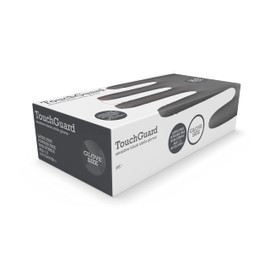Touchguard Disposable Black Sensitive Gloves - Latex and Powder Free - Multi-Purpose - Food Grade Gloves - Box of 100 - Size L