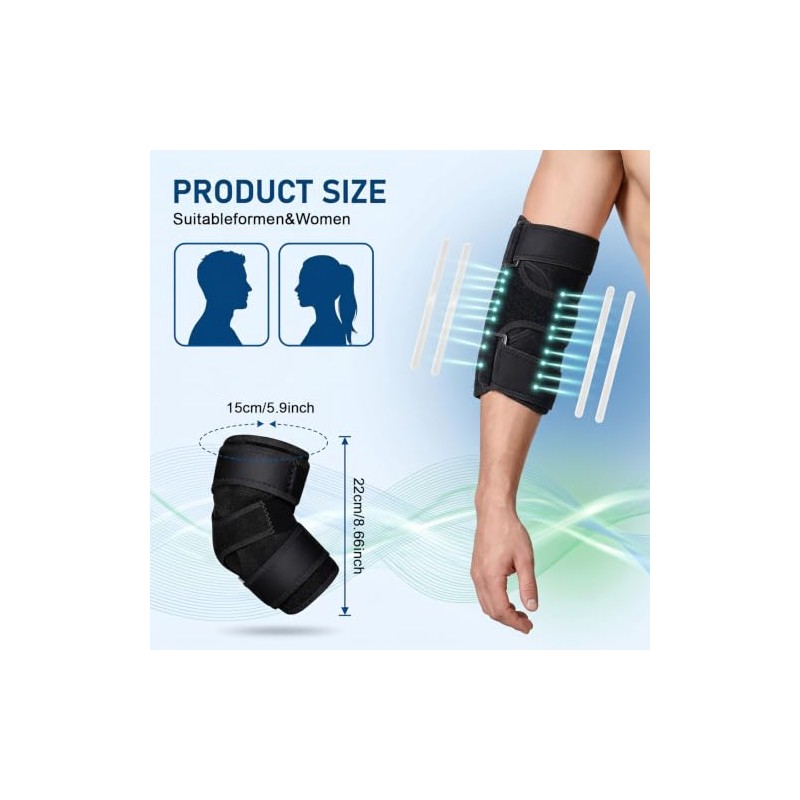 2 Pcs Men Women Elbow Splint, Adjustable Elbow Brace for