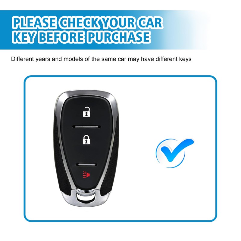 Rislobx 3 Button Key Fob Cover for Chevy, TPU Key