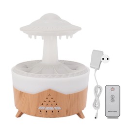 UFO Raindrop Humidifier with Colorful Lights Remote Control Timing Humidifier Aroma Humidifier 100‑240V Wood Grain EU Plug