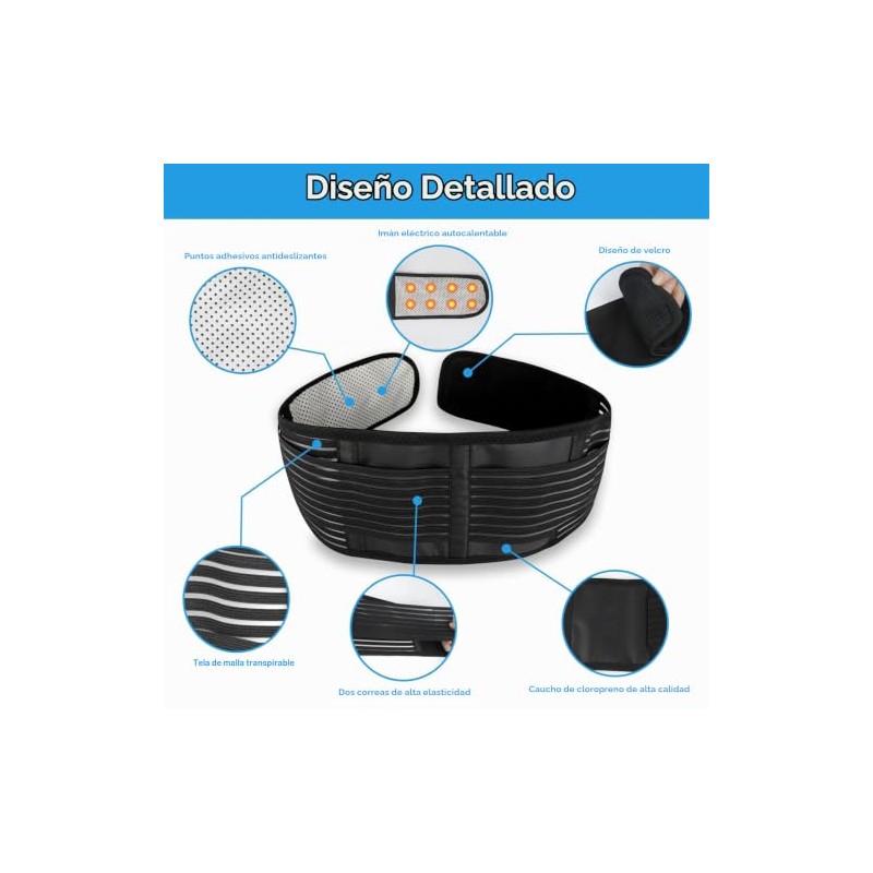 Soporte de espalda con imán, soportes magnéticos de turmalina para