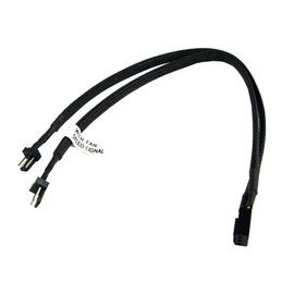 Phobya Y-Kabel 3Pin Molex auf 2X 3Pin Molex 30cm - Schwarz Kabel Lüfterkabel und Adapter