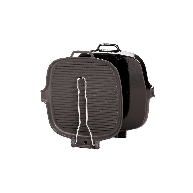 Chasseur Black French Square Enameled Cast Iron Grill Pan –