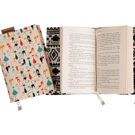KAPAX Book Cover - Hard Books Cover for Paperback, Washable Fabric, Book Protector- Padded, Tablet Pc Case Cover for Adult (Papillon, M)
