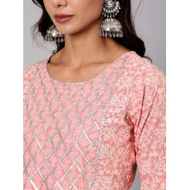 INDACORIFY Beautiful Kurti Pants Suit Cotton Girls Women Festive Party Office Wear Salwar Kameez Dress, pink