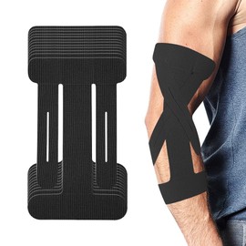 XFSRG Pack of 12 Kinesiotapes Elbow Pre-Cut Waterproof Elastic Stabilisation Kinesiology Bandage for Sports Durable Support (Black)