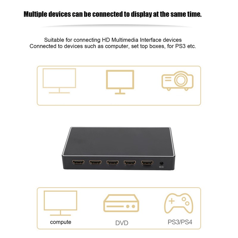 4K HD Multimedia Interface Selector 6Gbps 2.0V 4 In 1