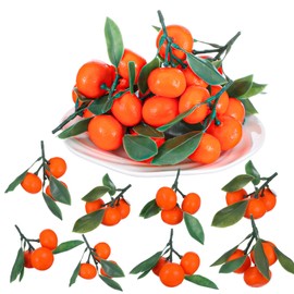 15 Clusters Artificial Mini Orange Simulation Decorative Tangerine Kitchen Table Fake Orange Realistic Artificial Fruit Bowl Tray Faux Fruit for Home Party Kitchen Festival Decor