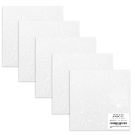 Ultra Glitter Vinyl Adhesive, 12x12 Ultra Glitter Vinyl Sheets for Cricut Joy Maker, Silhouette, Stickers, Tumblers, Decals, Permanent by Turner Moore Edition (Glitter Adhesive Vinyl Sheets) (White)