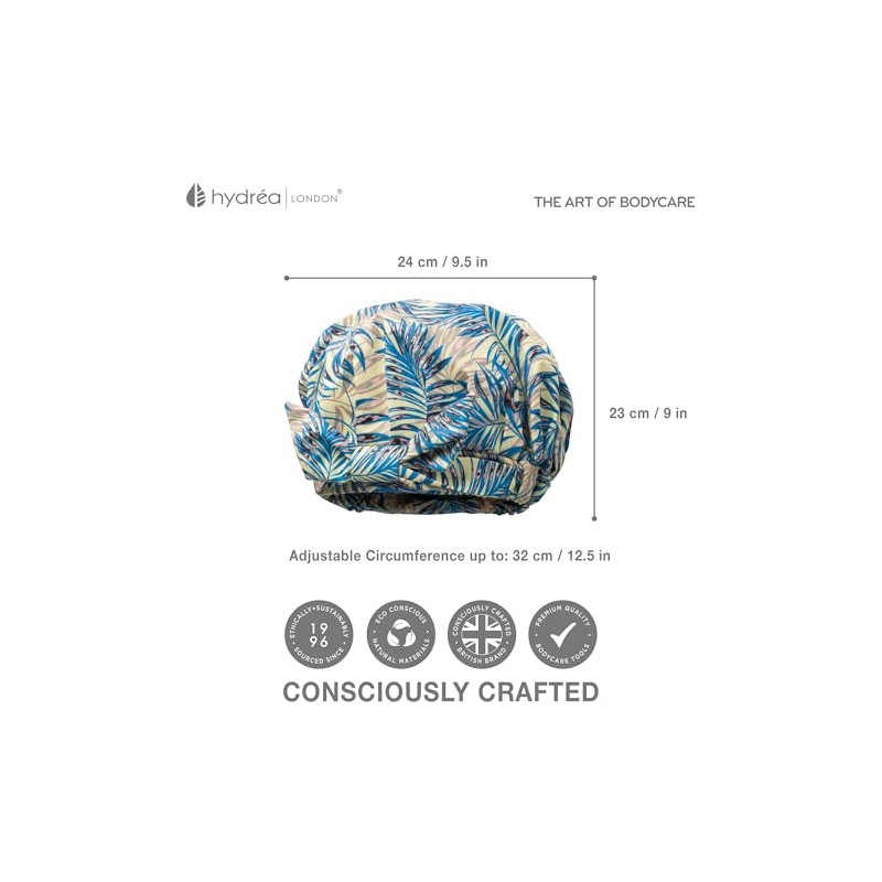 Hydréa London Luxury Shower Cap – Waterproof, Reusable, Stylish &