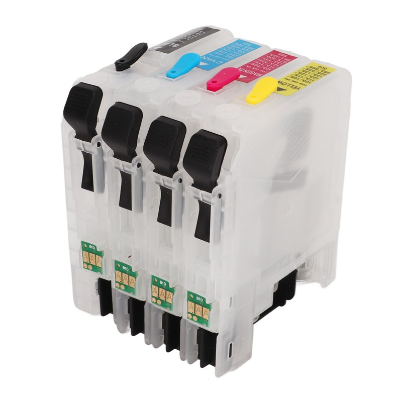 Ink Cartridges Compatible Refill Replacement With Permanent Chip 4 Colors