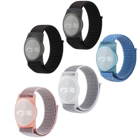 3/4/5 Packs Princess Cruise Medallion Holder,Compatible for Princess Cruise Medallion,Breathable Hook&Loop Nylon Sport Style (Black-Black+Grey+Blue+Pink)