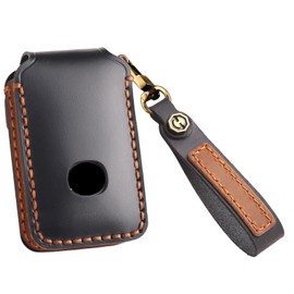 KUNIO Leather Key Case Suitable for Mazda 3 6 CX-30 CX-50 CX-90 CX-60 CX-5 CX-8 CX-9 MX-5 MX-30 Axela 2019-2024 Protective Key Case Cover Key Fob, 4 buttons, black