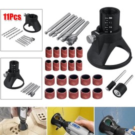 29pcs Electric Grinder Accessory, Adjustable Electric Rotary Multi-Tool Electric Grinder Locator Drill Holder HSS Router Drill Bits Attachment Parts
