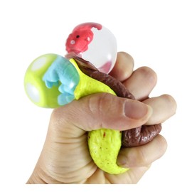 Curious Minds Busy Bags Set of 4 Hatching Dinosaur Egg Squeeze Stress Ball with Baby Dino - Sensory, Stress, Fidget Toy OT