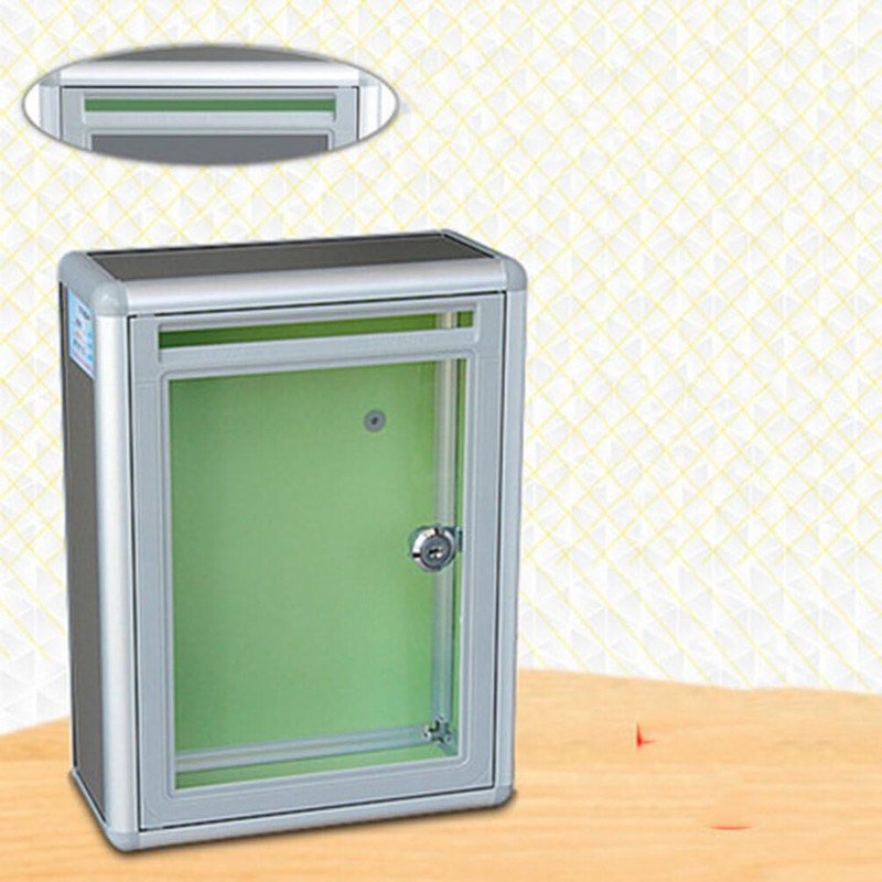 Mailbox with Lock Suggestion Box Aluminium Alloy Blank Donation Box,