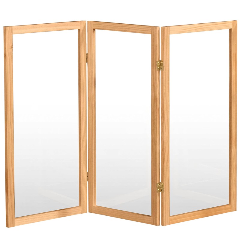 3 ft. Short Clear Plastic Partition Natural 3 Panel