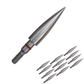 Stainless Steel Archery Field Points,9/32″ 19/64″ 5/16″ 11/32″ Diameter 100/125/150/175/200/250/300 Grains,Screw in Archery Field Tips(1 Dozen 12PCS) (5/16″-150grains)