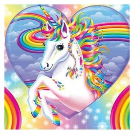Ezzo 5D Full Drill Diamond Painting Kit for Adults, 10x10 inch - DIY Art Set by Numbers with Special-Shaped Diamonds - Fun Holiday Craft & Kids Wall Decor (Rainbow Unicorn)