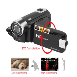 Ejoyous Digital Camera Recorder, DH‑90 High Definition Camera Image Video Shooting Camcorder 270° Rotation 2.7 Inch Colourful Display Screen 16X Zoom Digital Camcorders