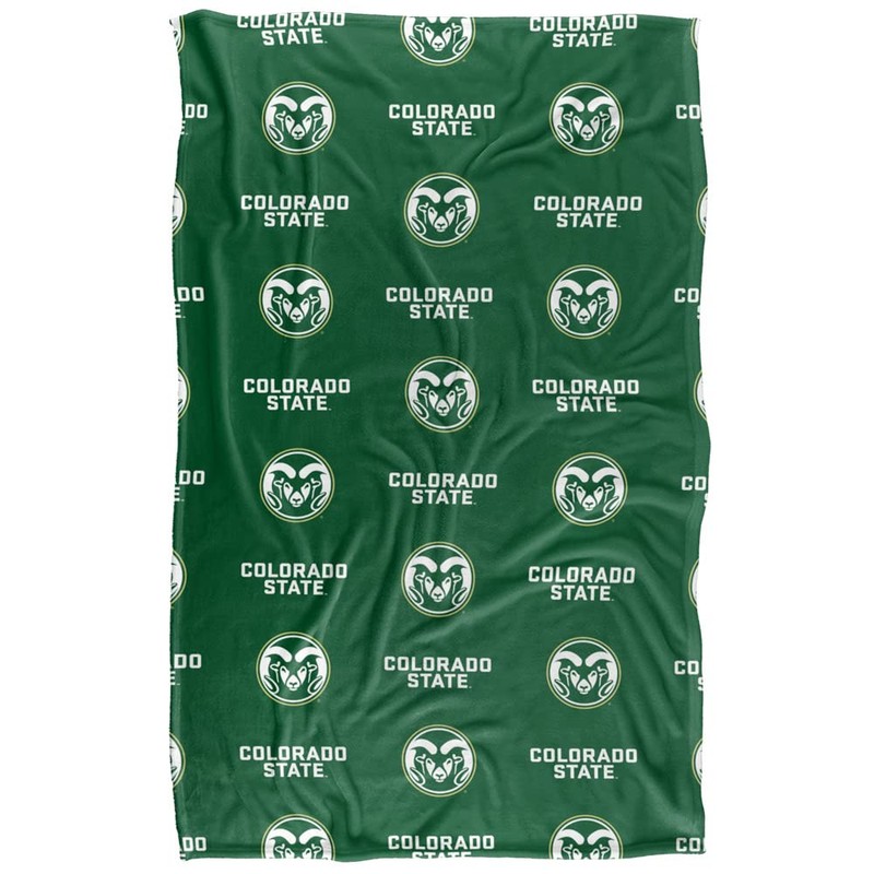 Colorado State University Rams Blanket, 36"x58", Logo Pattern, Silky Touch