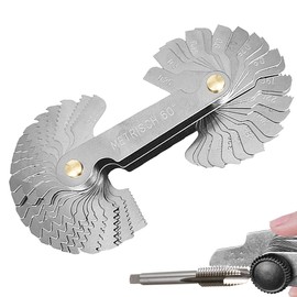 52 Pcs Stainless Steel Screw Thread Gauge Tool 24 pc Metric 60° and 28 pc Imperial 55° Thread Pitch Cutting Gauge Precise measurement Screw Gauge Measuring Tool for Industrial Measurement