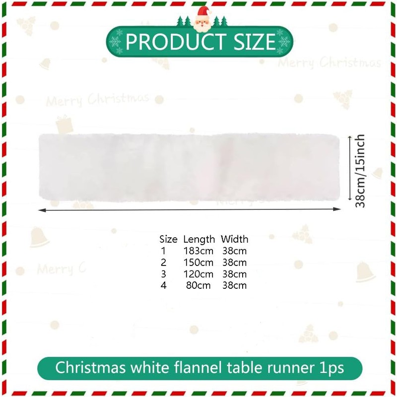 Table Runner Faux Fur White Christmas Table Runner Decorative Fur