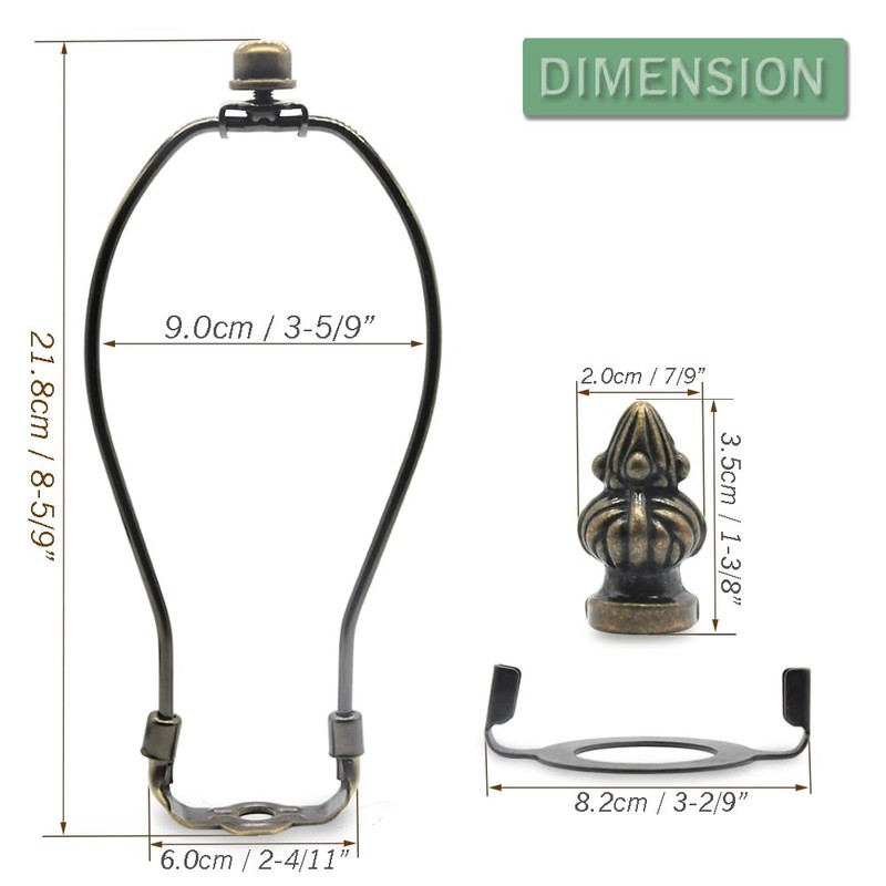 Lamp Shade Harp Holder,8 Inch Bronze Lamp Harp Kit,Fit Both