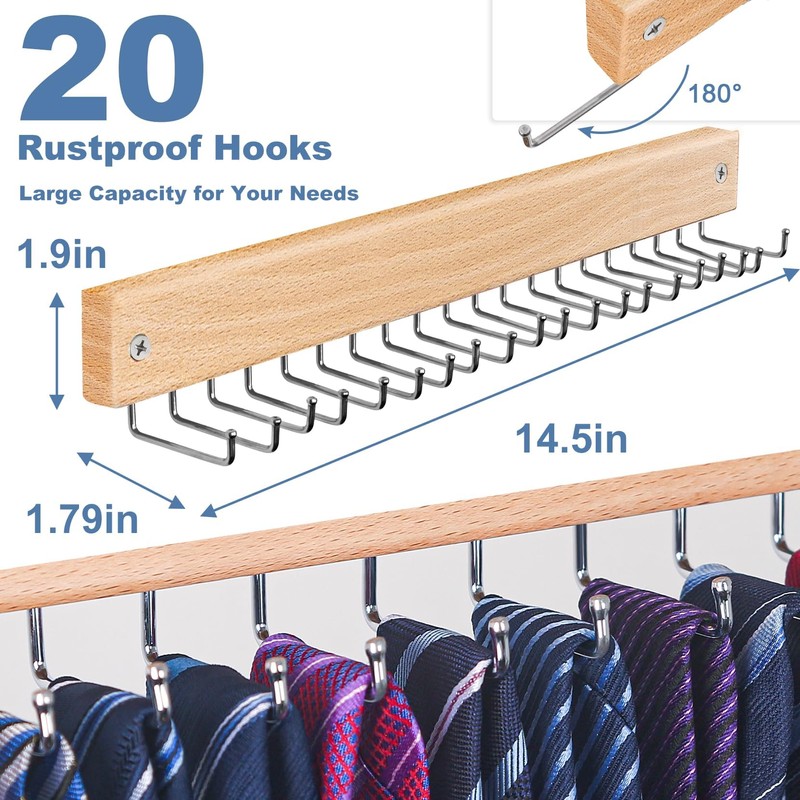 Belt and Tie Organizer for Closet, Tie and Belt Rack
