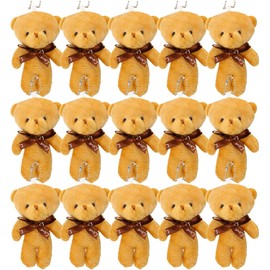 15 Piezas Llavero Mini Osos de Peluche, Mini Osos de Peluche Suave, Osos Pequeños para Llavero, Decoración Suministros de Fiesta, Accesorios de Bricolaje