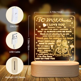 Glznorend Bestie Gifts, 3D Illusion Lamp Best Friends Night Light for Friends Sisters Boys & Girls Birthday Holiday Friendship Deco Night Light