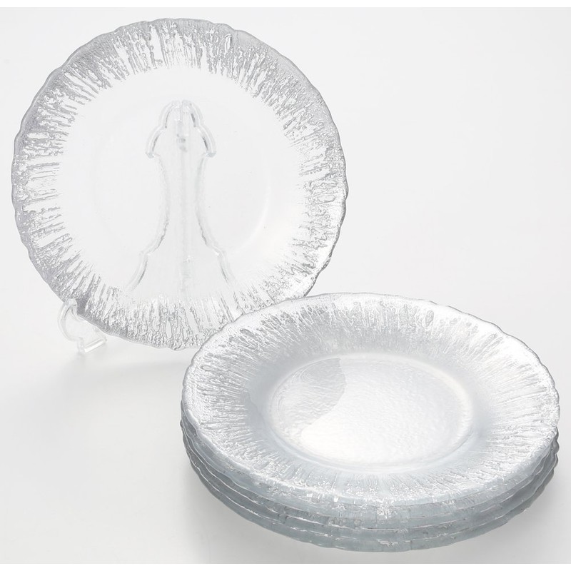 Vetro Felice 349122P Medium Plate Western Tableware Plate, Silver, 8.5
