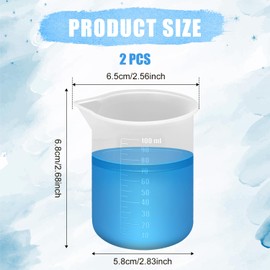 2pcs Laundry Measuring Cup, 100ml Silicone Liquid Measuring Cups Reusable Laundry Detergent Measuring Dispenser Cup for Liquid Detergent Home Dormitory, No More Mess or Leaks