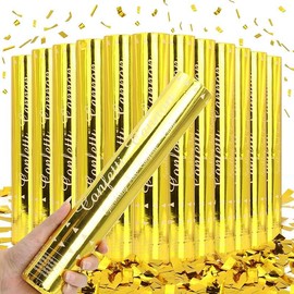 Gold Confetti Poppers 12 Pack - Golden Confetti Cannon for Wedding, Birthday, Graduation, Baby Shower, Anniversary, Christmas, New Year's Celebrations - Color: Goldconfetti_12pack