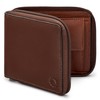 Yoshi Mens RFID Blocking Full Zip Around Leather Coin Pocket