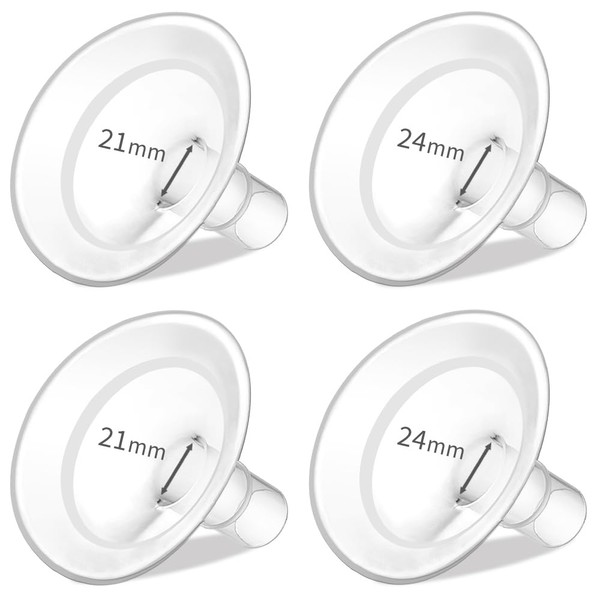 PumpMom-us 21mm and 24mm Oval Shields Compatible with Medela Breast