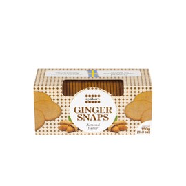Nyakers Pepparkakor Swedish Ginger Snaps Cookies, Vegan Cookies, Dairy-Free Snacks, Gourmet Cookies, Food Gift for Holidays, Valentines Day, Thanksgiving - Window Box - 5.3oz (Almond)