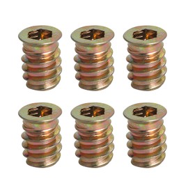 Aopin Threaded Inserts Nut Threaded Fastener Connector Hex Drive Threaded for Wood Furniture Male Female Thread, 1/4-20 x 15mm, 50Pcs