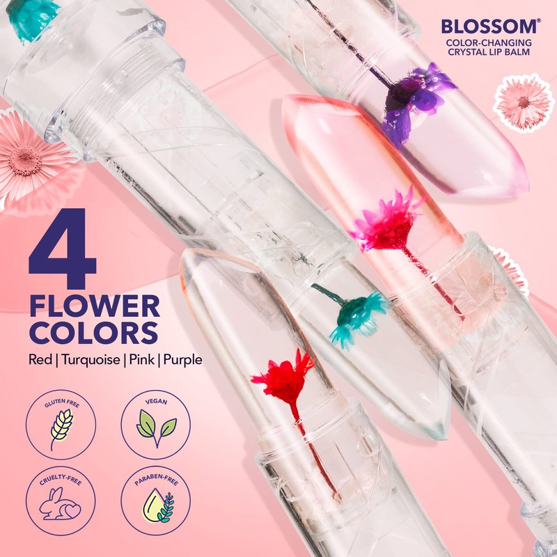 Blossom Lip Gloss Moisturizing pH Lip Balm, Strawberry Scented Color