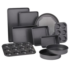 Oneida Select 10 Piece Nonstick Metal Bakeware Set, High-Performance & Dishwasher Safe,Silver