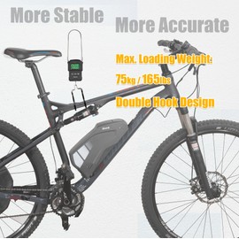CyclingDeal Backlit LCD Display Digital Bike Scale - Electronic Balance with Double Hanging Hook Measures in kg, lbs, jin, oz - More Stable & Accurate - Max. Load Capacity 165lbs with Measuring Tape