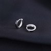 MICGIGI Women's 925 Sterling Silver Earrings 8 mm Diameter Black
