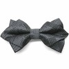 tiemart Diamond Tip Bow Tie (Black Michael Glen Plaid)