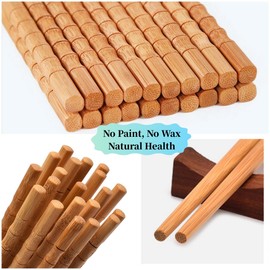 30 Pairs Natural Reusable Bamboo Chopsticks, Chop Sticks, Chinese Chopsticks, Portable, Chinese Classic Style, for Sushi, Noodle, Rice, Ramen, for Kitchen, Dining Room, Gourmet