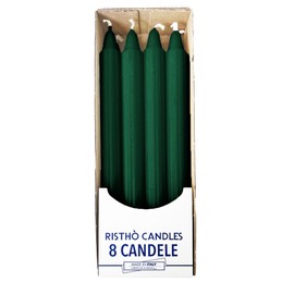 Cereria Di Giorgio - 8 Candele Doriche - Ø 2.2 cm Altezza 25 cm - Verde Scuro